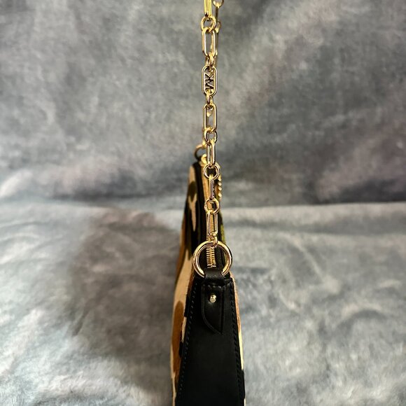 Michael Michael Kors Empire Medium Camouflage Calf Hair Chain-Link Pochette - Picture 4 of 7